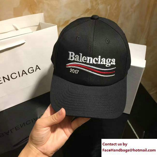 Balenciaga 2017 Logo Baseball Cap/Hat Black