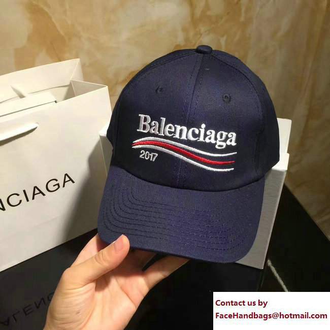 Balenciaga 2017 Logo Baseball Cap/Hat Blue