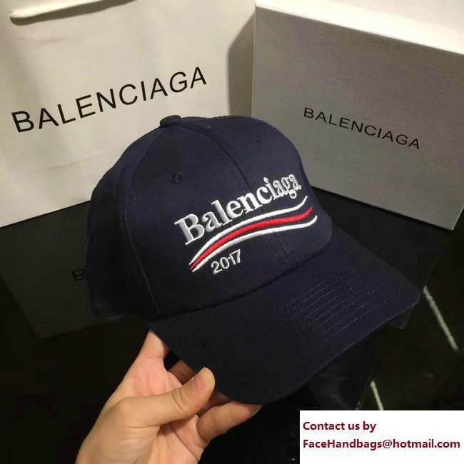 Balenciaga 2017 Logo Baseball Cap/Hat Blue