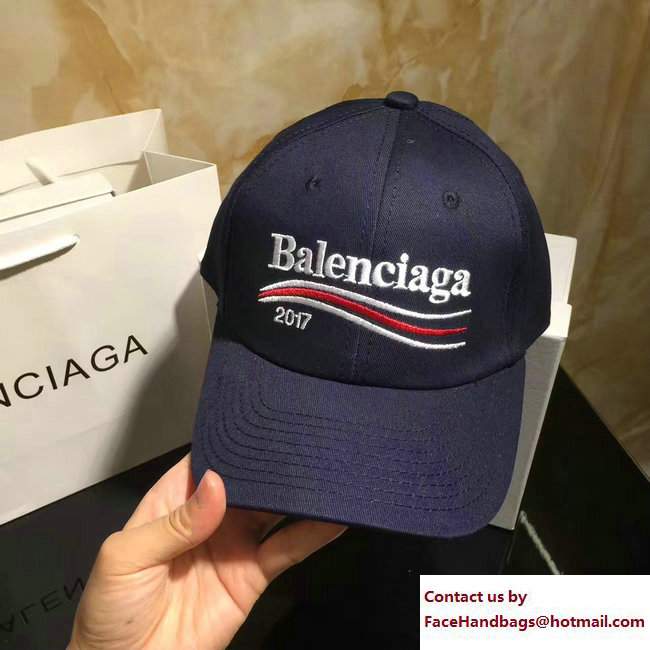 Balenciaga 2017 Logo Baseball Cap/Hat Blue