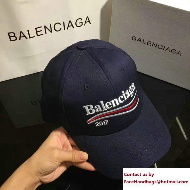 Balenciaga 2017 Logo Baseball Cap/Hat Blue