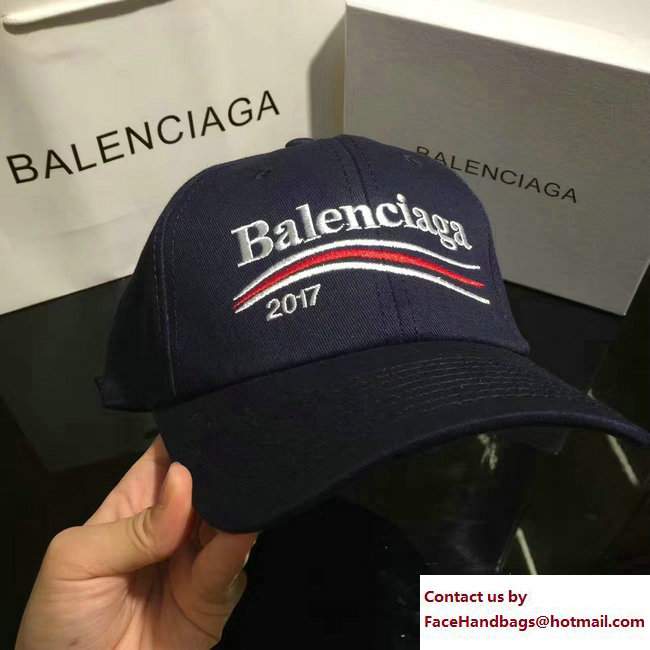 Balenciaga 2017 Logo Baseball Cap/Hat Blue