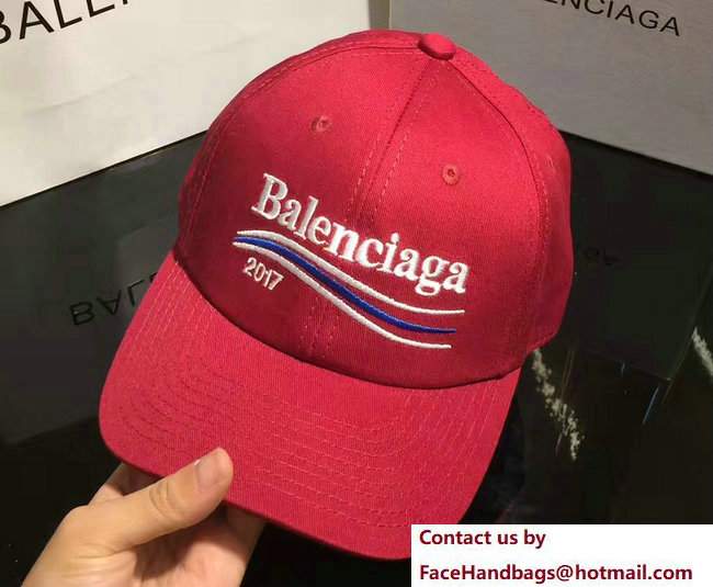 Balenciaga 2017 Logo Baseball Cap/Hat Red - Click Image to Close