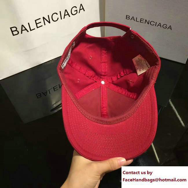 Balenciaga 2017 Logo Baseball Cap/Hat Red