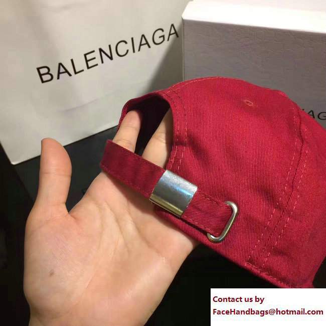 Balenciaga 2017 Logo Baseball Cap/Hat Red