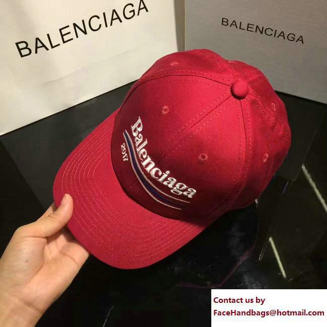 Balenciaga 2017 Logo Baseball Cap/Hat Red