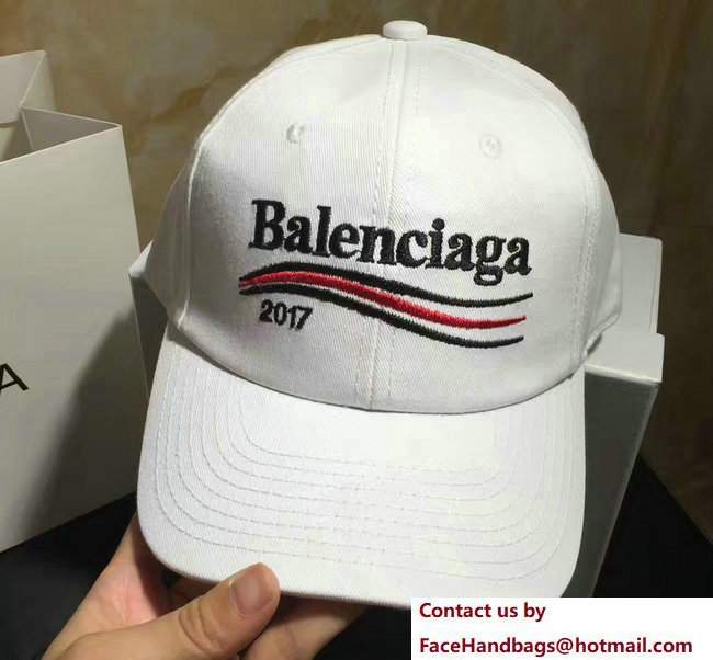 Balenciaga 2017 Logo Baseball Cap/Hat White