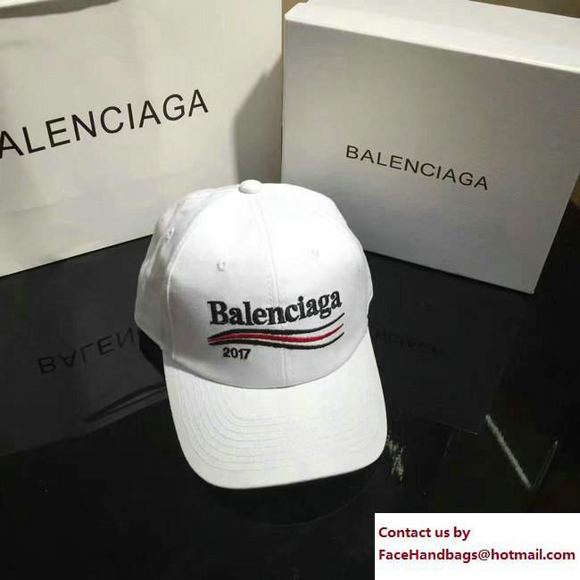 Balenciaga 2017 Logo Baseball Cap/Hat White