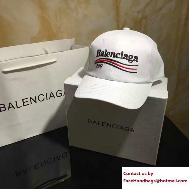 Balenciaga 2017 Logo Baseball Cap/Hat White