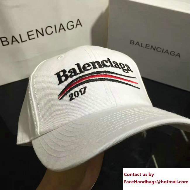 Balenciaga 2017 Logo Baseball Cap/Hat White