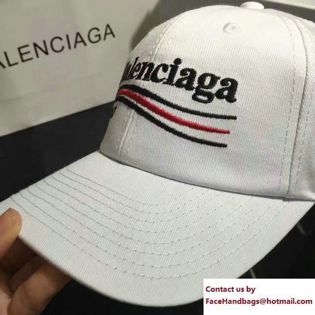 Balenciaga 2017 Logo Baseball Cap/Hat White