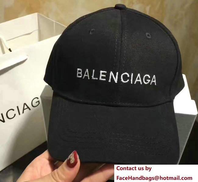 Balenciaga Logo Baseball Cap/Hat Black