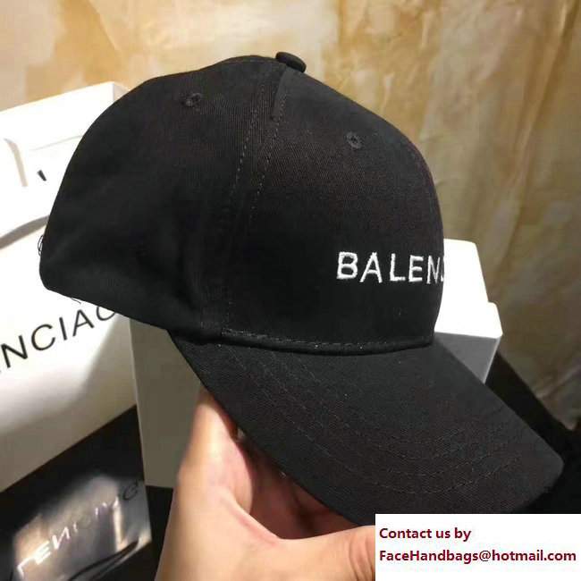 Balenciaga Logo Baseball Cap/Hat Black