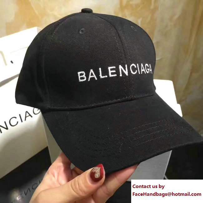 Balenciaga Logo Baseball Cap/Hat Black