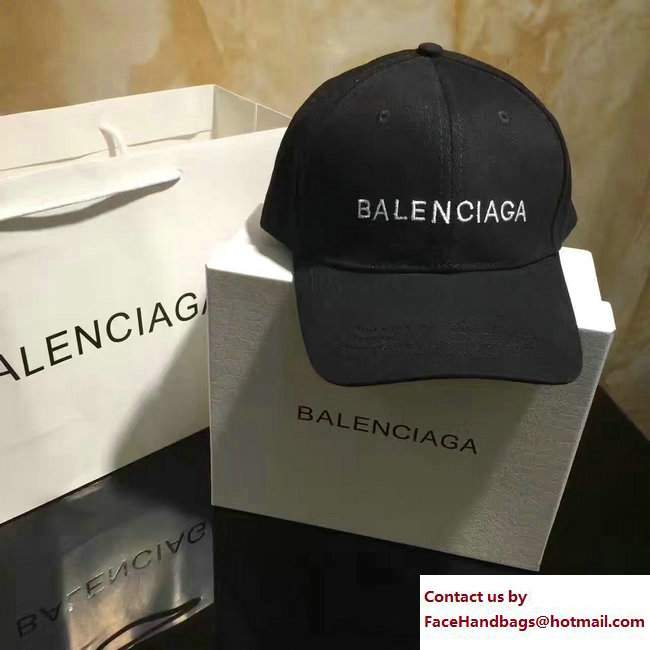 Balenciaga Logo Baseball Cap/Hat Black