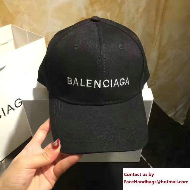 Balenciaga Logo Baseball Cap/Hat Black