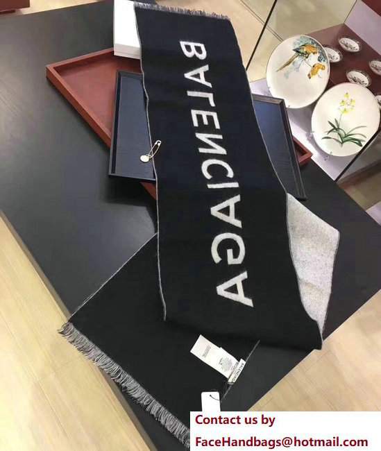 Balenciaga Logo Cashmere Scarf 2017