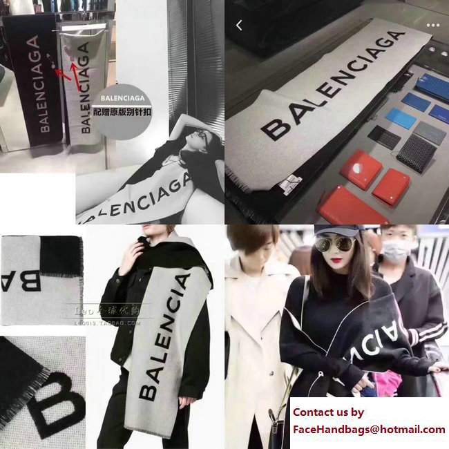 Balenciaga Logo Cashmere Scarf 2017