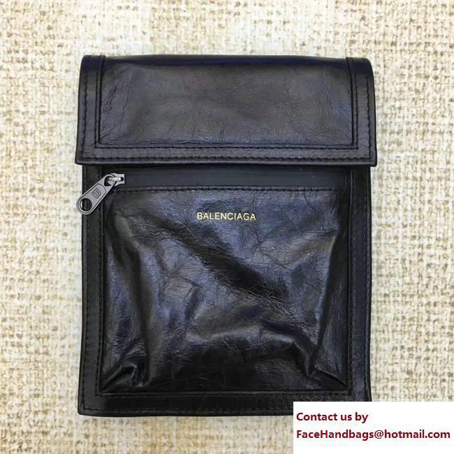 Balenciaga Phone Bag Black with Shoulder Strap 2017