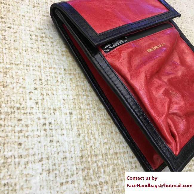 Balenciaga Phone Bag Red/Black with Shoulder Strap 2017