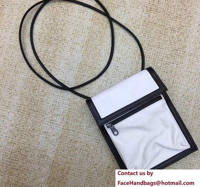 Balenciaga Phone Bag White/Black with Shoulder Strap 2017 - Click Image to Close