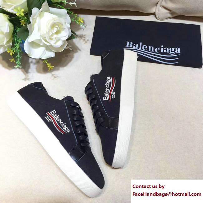 Balenciaga x Saint Laurent Logo Print Sneakers Black 2017