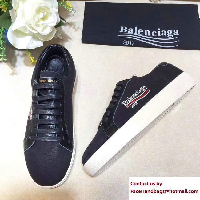 Balenciaga x Saint Laurent Logo Print Sneakers Black 2017