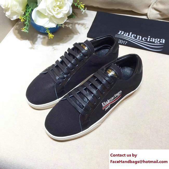 Balenciaga x Saint Laurent Logo Print Sneakers Black 2017