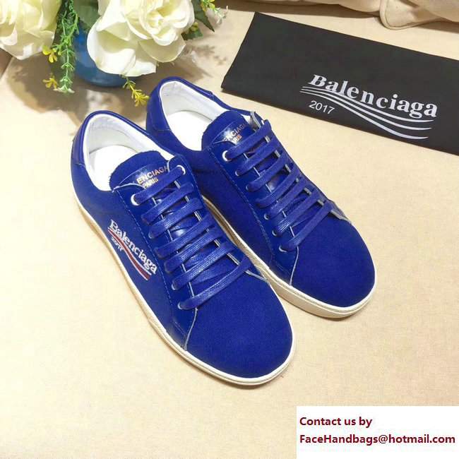 Balenciaga x Saint Laurent Logo Print Sneakers Blue 2017