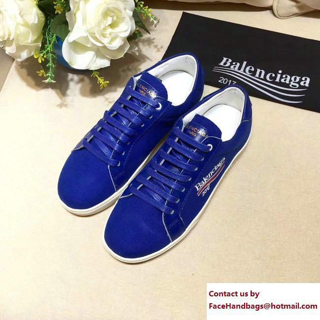 Balenciaga x Saint Laurent Logo Print Sneakers Blue 2017