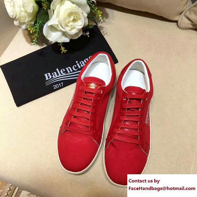 Balenciaga x Saint Laurent Logo Print Sneakers Red 2017