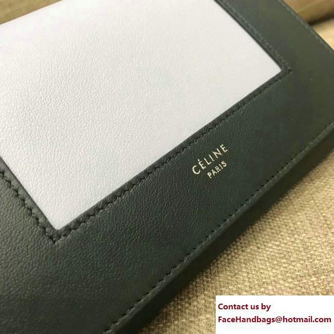 Celine Frame Wallet 108813 Dark Green/Light Blue 2017