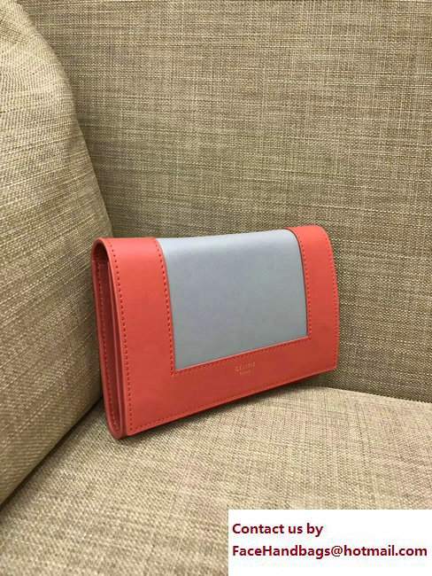 Celine Frame Wallet 108813 Red/Light Blue 2017