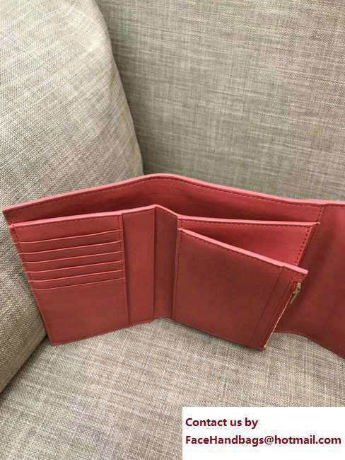 Celine Frame Wallet 108813 Red/Light Blue 2017