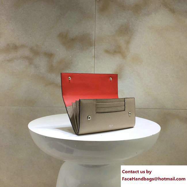 Celine Large Flap Multifunction Wallet 101673 Beige/Red