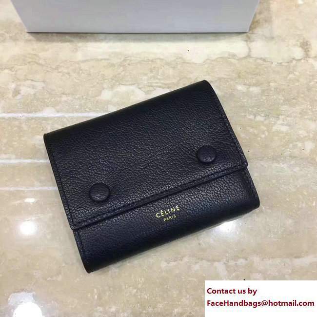 Celine Small Folded Multifunction Wallet 104903 Black/Beige