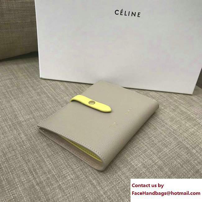 Celine Strap Medium Multifunction Wallet 104813 Beige/Lemon Yellow - Click Image to Close