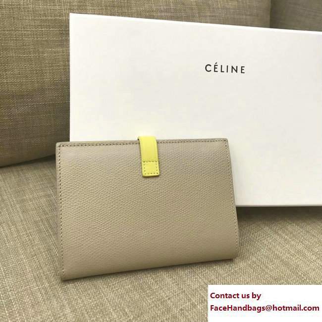 Celine Strap Medium Multifunction Wallet 104813 Beige/Lemon Yellow