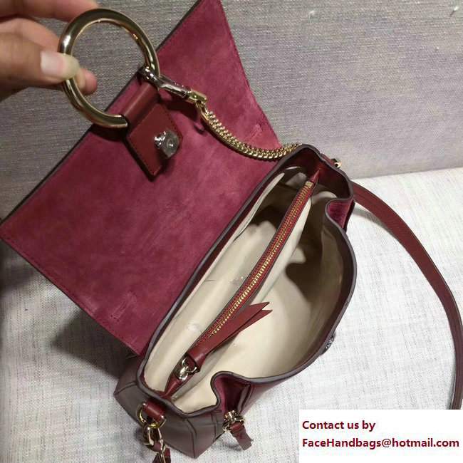 Chloe Smooth And Suede Calfskin Small Faye Day Double Carry Bag Burgundy 2017