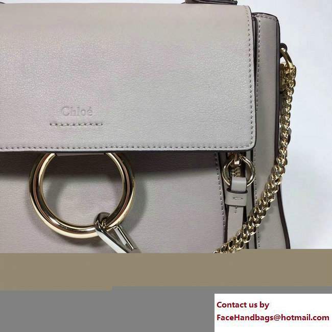 Chloe Smooth And Suede Calfskin Small Faye Day Double Carry Bag Gray 2017