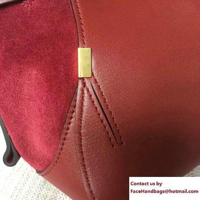 Chloe Smooth and Suede Calfskin Small Owen Bucket Bag 3S1315 Burgundy 2017