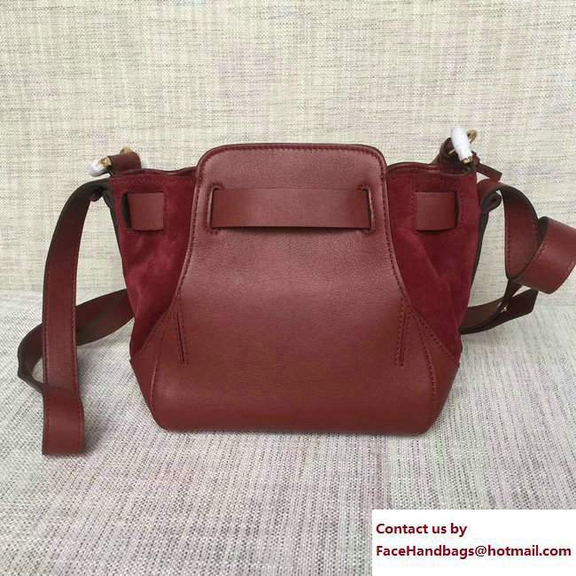 Chloe Smooth and Suede Calfskin Small Owen Bucket Bag 3S1315 Burgundy 2017