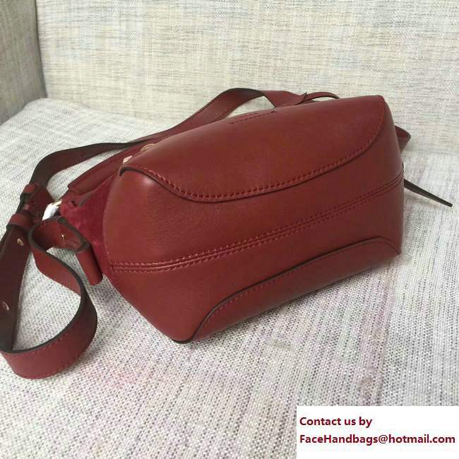 Chloe Smooth and Suede Calfskin Small Owen Bucket Bag 3S1315 Burgundy 2017