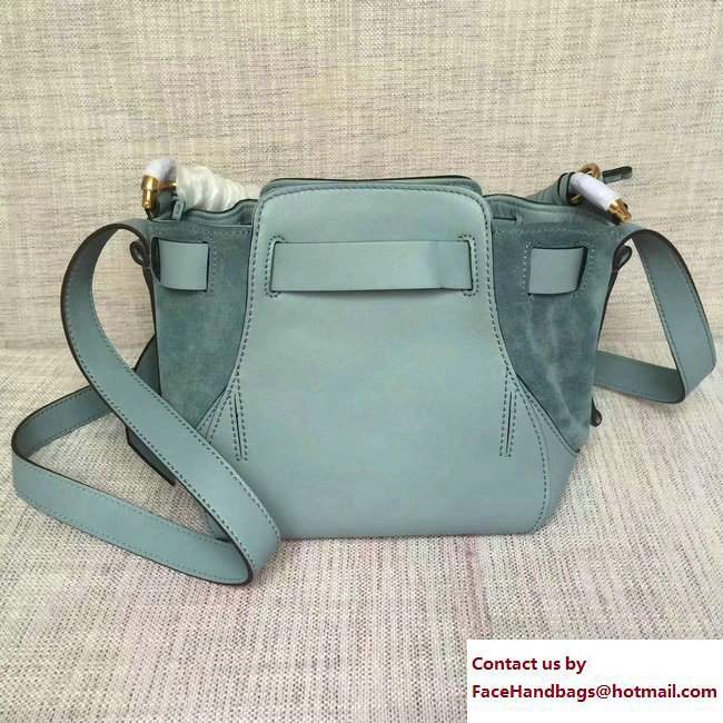 Chloe Smooth and Suede Calfskin Small Owen Bucket Bag 3S1315 Cyan 2017