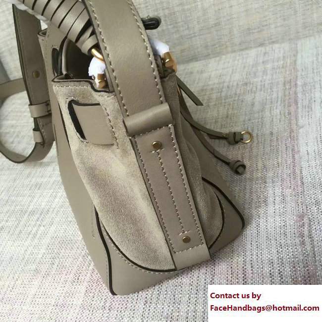 Chloe Smooth and Suede Calfskin Small Owen Bucket Bag 3S1315 Gray 2017