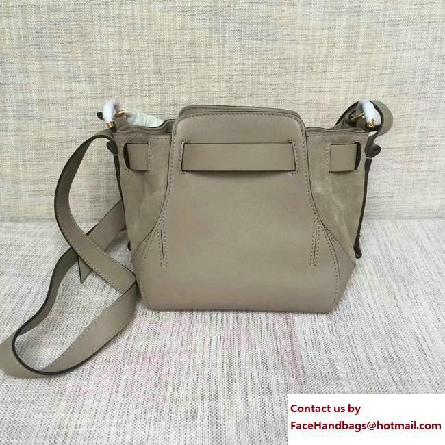 Chloe Smooth and Suede Calfskin Small Owen Bucket Bag 3S1315 Gray 2017