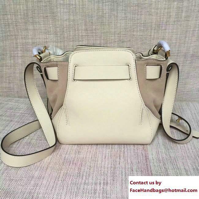 Chloe Smooth and Suede Calfskin Small Owen Bucket Bag 3S1315 Off White 2017