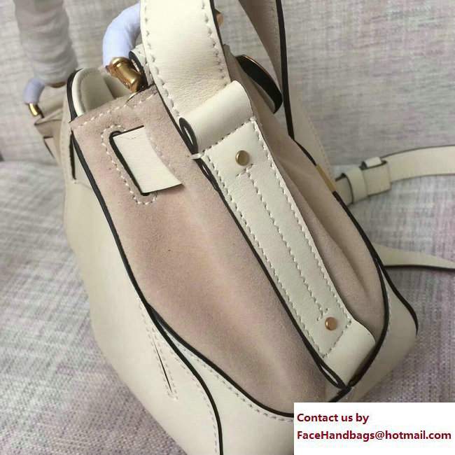 Chloe Smooth and Suede Calfskin Small Owen Bucket Bag 3S1315 Off White 2017