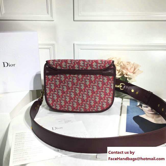 Dior Oblique Signature Canvas Saddle Flap Bag Red 2017/2018