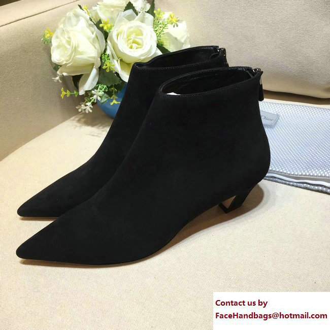 Dior Zip-up Ankle Boots Suede Black 2017